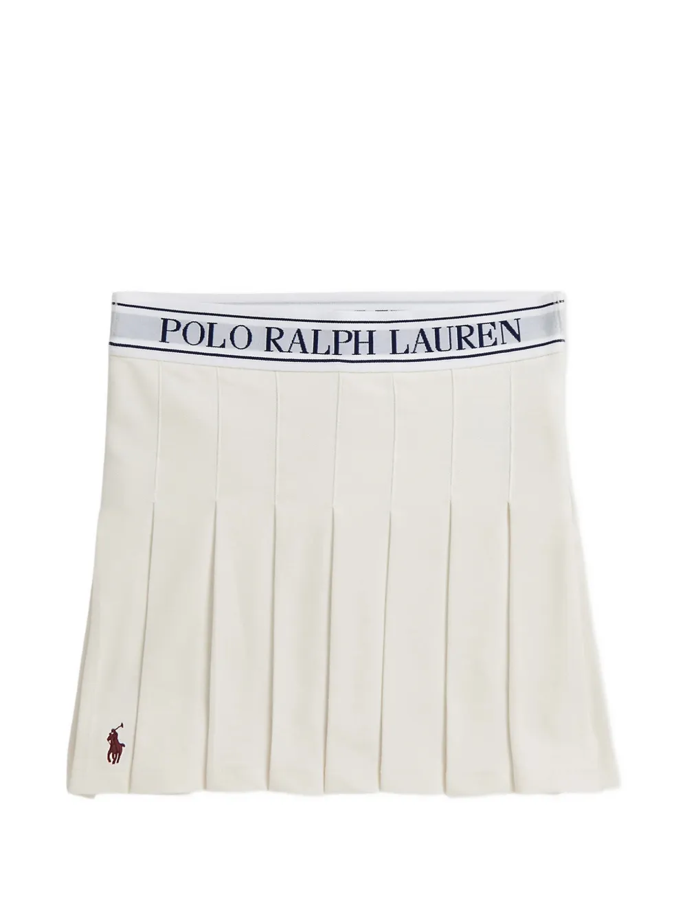 POLO RALPH LAUREN KIDS logo-embroidered pleated skirt Beige
