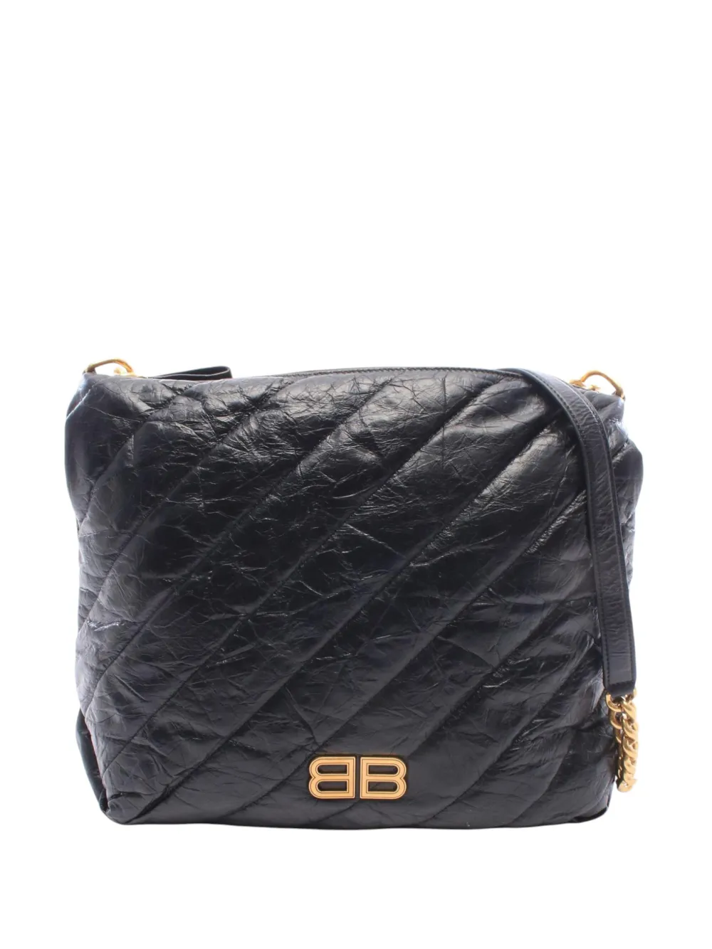 Balenciaga Pre-Owned 2010-2026 Medium Quilted Calfskin Crush crossbody bag - Schwarz