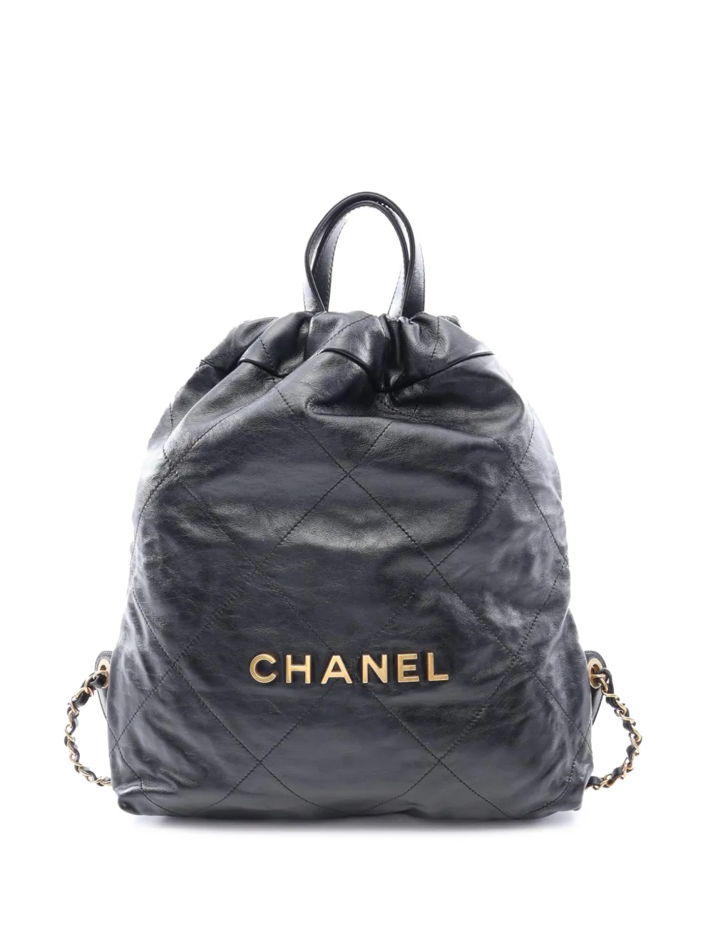 CHANEL Pre-Owned 2021-2026 Small Shiny Quilted Calfskin 22 backpack - Nero