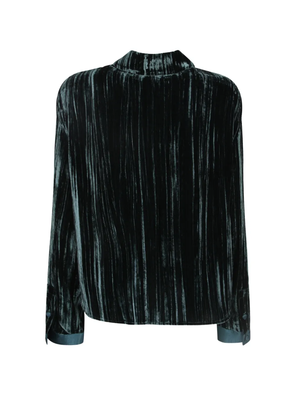 Emporio Armani Fluwelen blouse met plissé-effect Groen