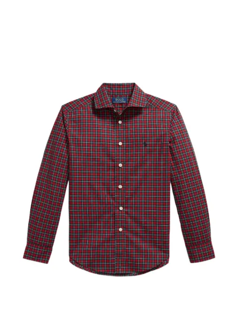 POLO RALPH LAUREN KIDS plaid cotton poplin shirt