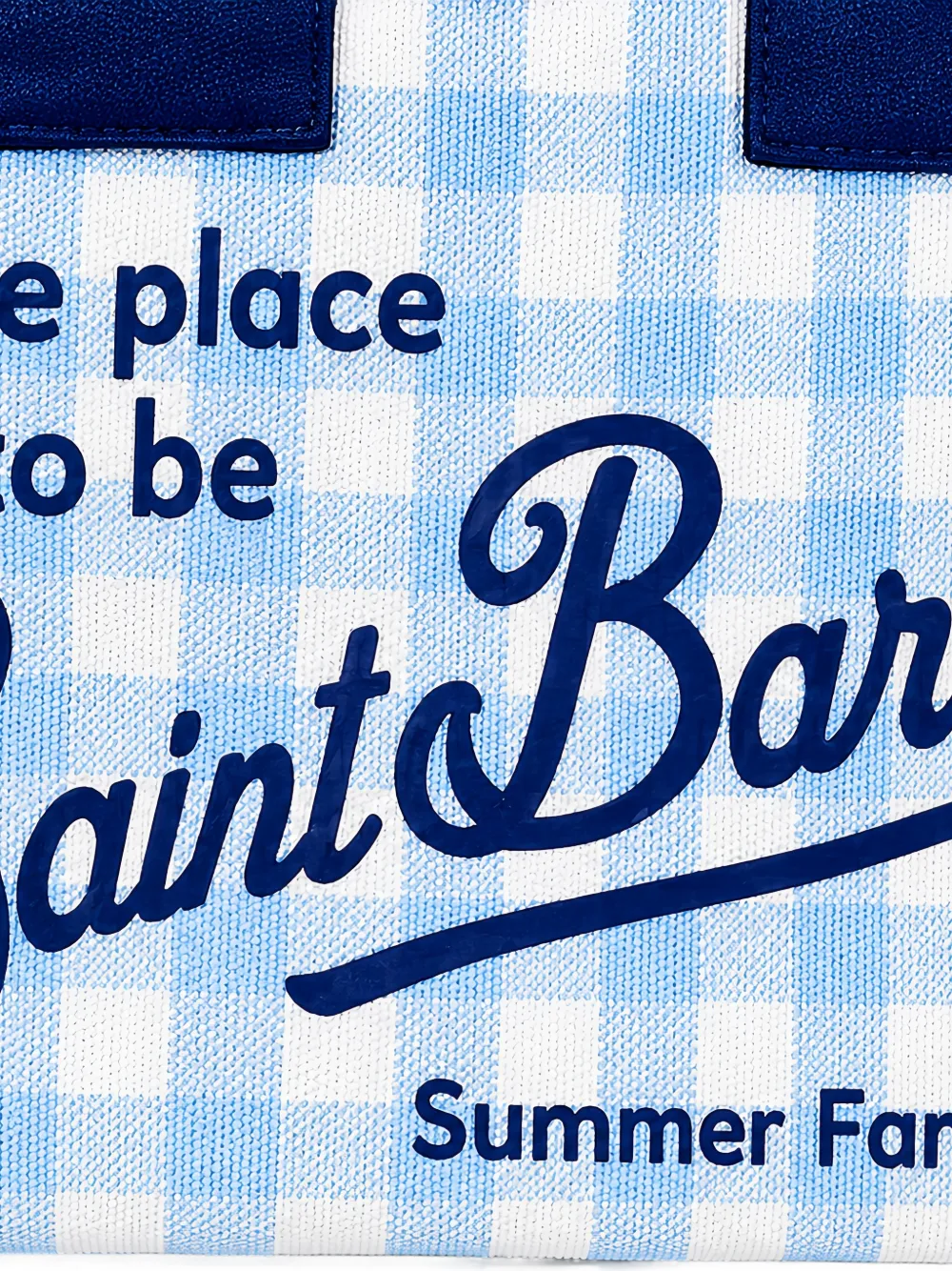 MC2 Saint Barth Mini-shopper met gingham-ruit en franje Blauw
