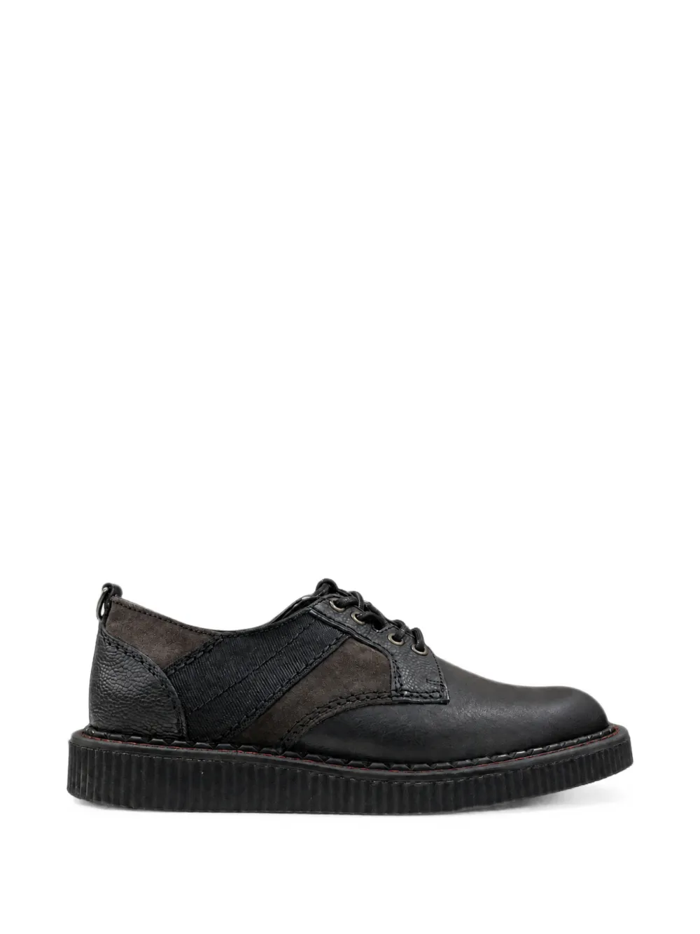 Nicholas Daley George Cox Rebel panelled leather derby shoes Zwart