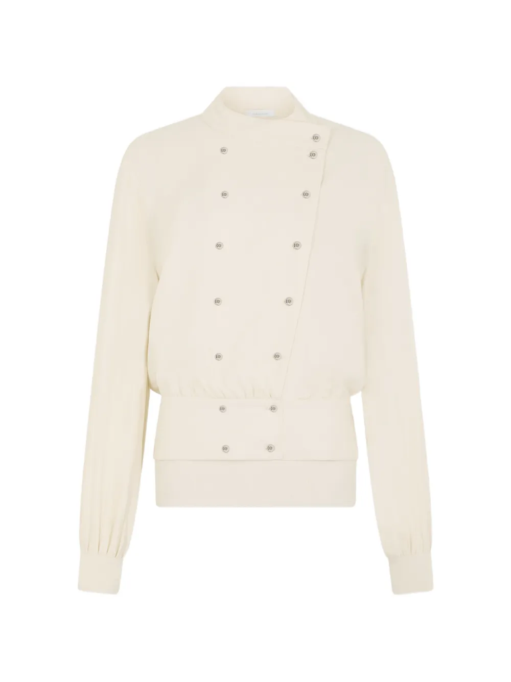 Rabanne Beige crepe blouse with pearl inspired jewelery buttons - Neutrals