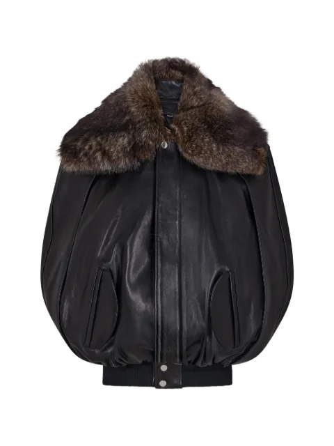 Rabanne chaqueta de piel de borrego con cuello removible