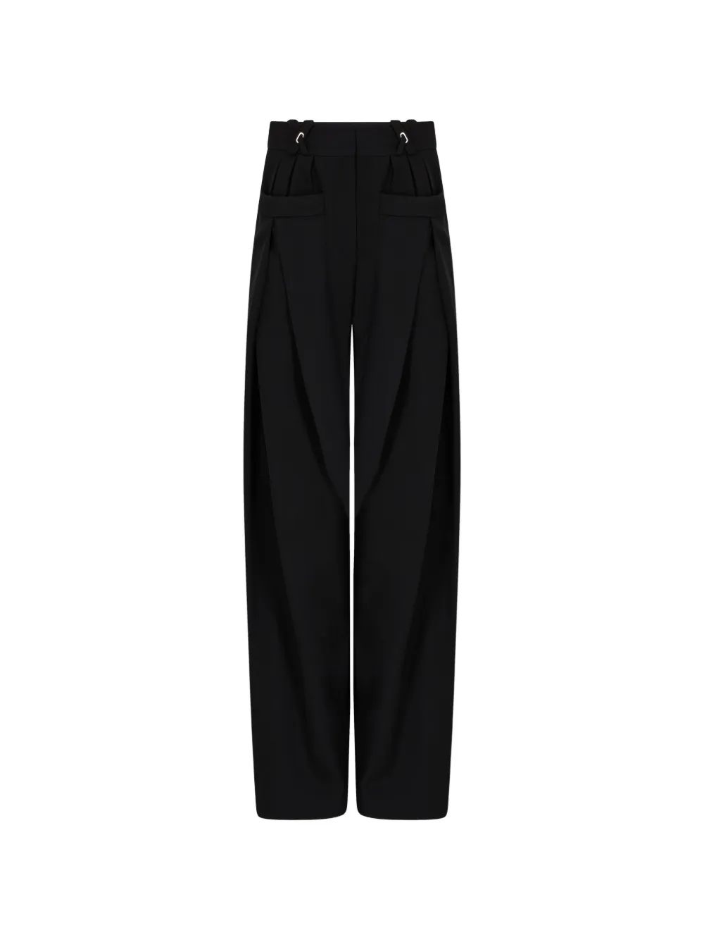 Rabanne Pantalon van zwarte wol met wijde pijpen