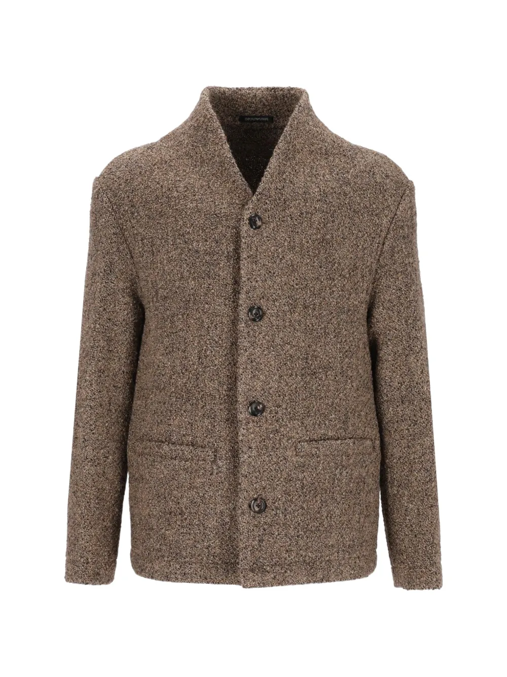 Emporio Armani buttoned tweed jacket - Nude