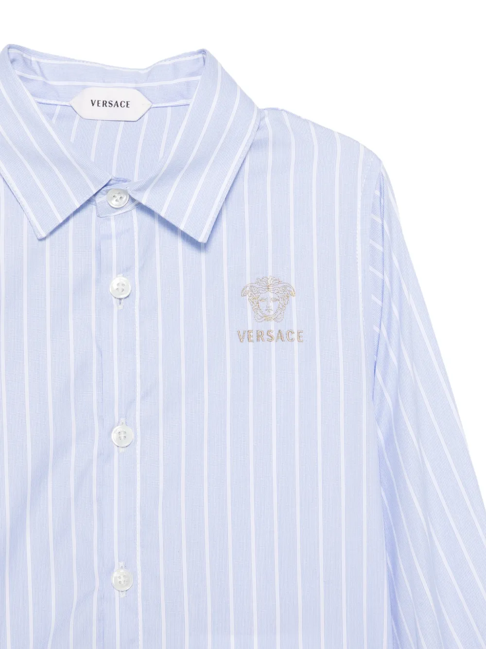 Versace Kids Gestreept shirt Blauw