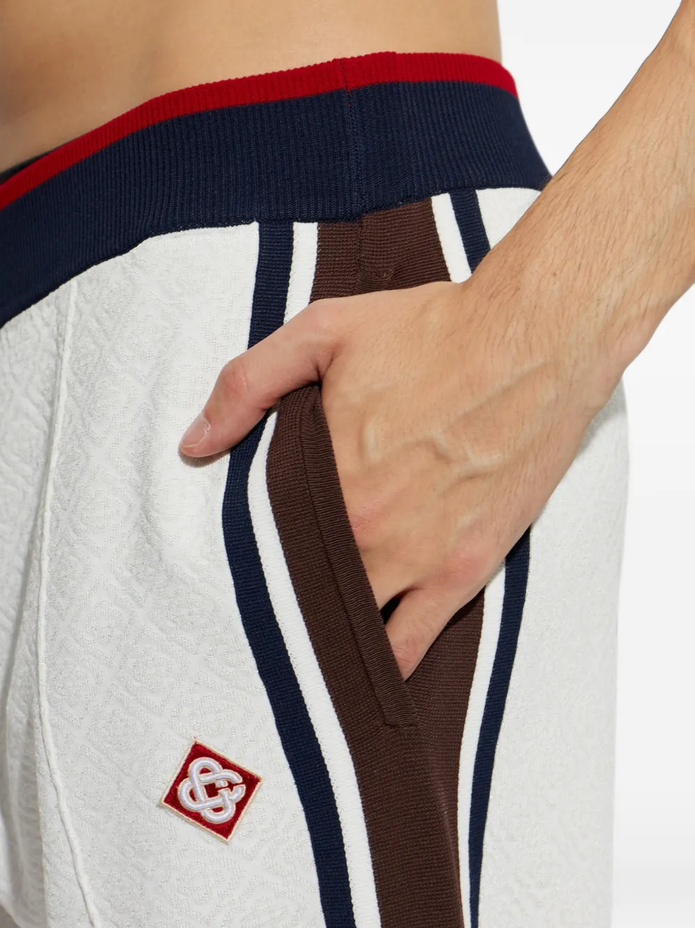 Casablanca Trainingsbroek met zijstreep en monogram-jacquard Wit