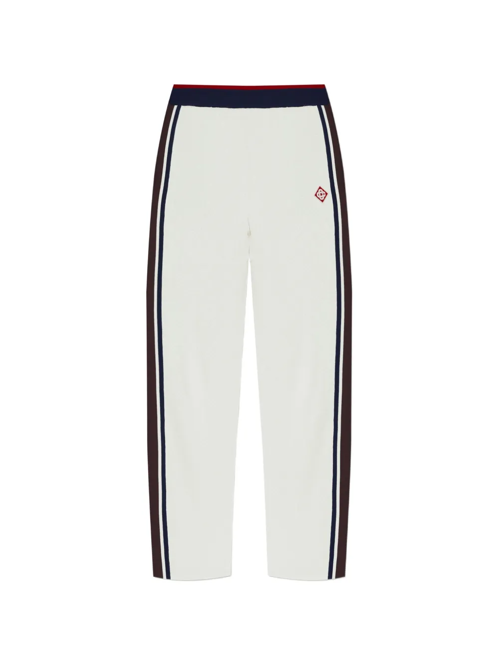 Casablanca monogram-jacquard side-stripe track pants - Bianco