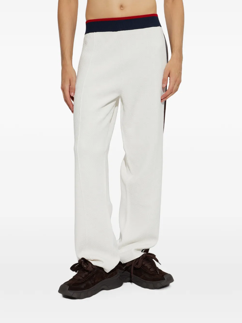 Casablanca Trainingsbroek met zijstreep en monogram-jacquard Wit