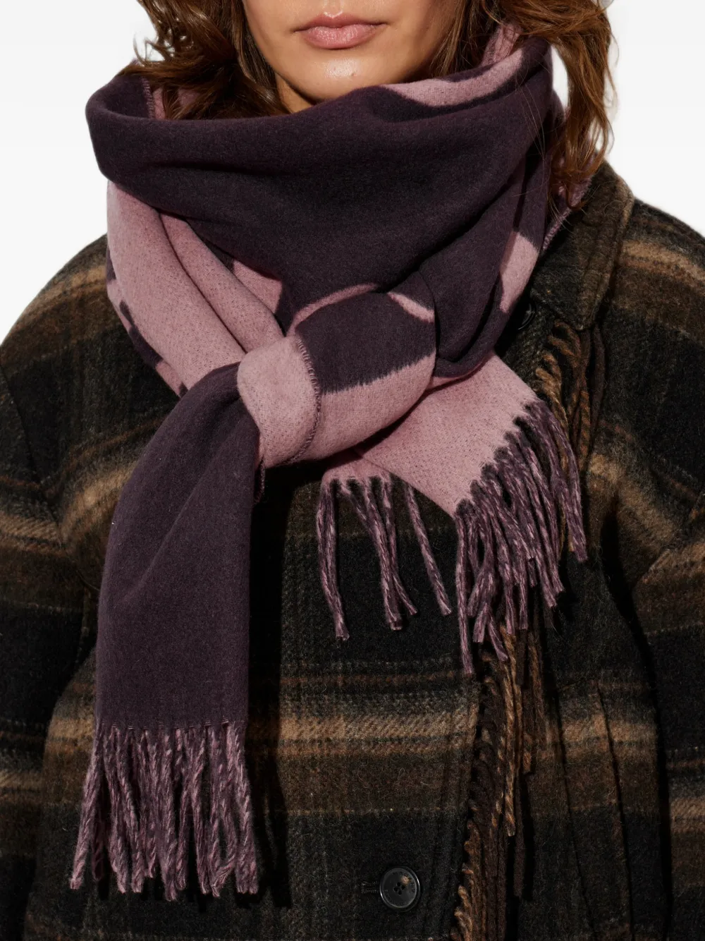 Vivienne Westwood Sjaal met logo-intarsia met franje Paars