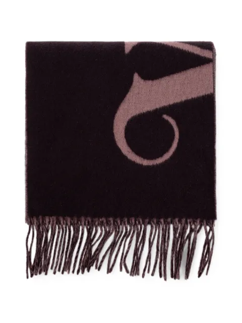 Vivienne Westwood logo-intarsia fringed scarf