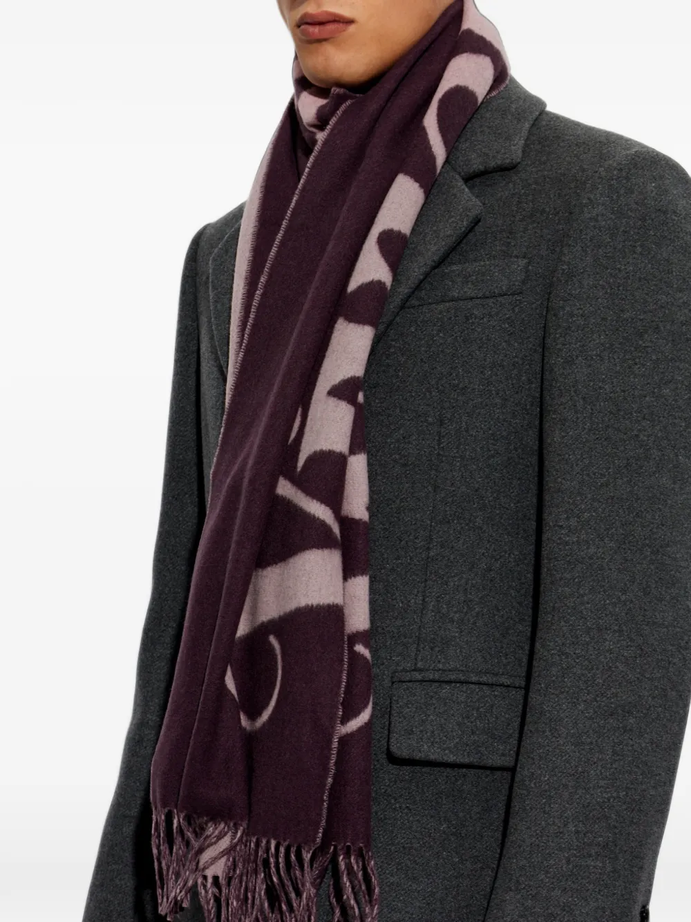 Vivienne Westwood Sjaal met logo-intarsia met franje Paars