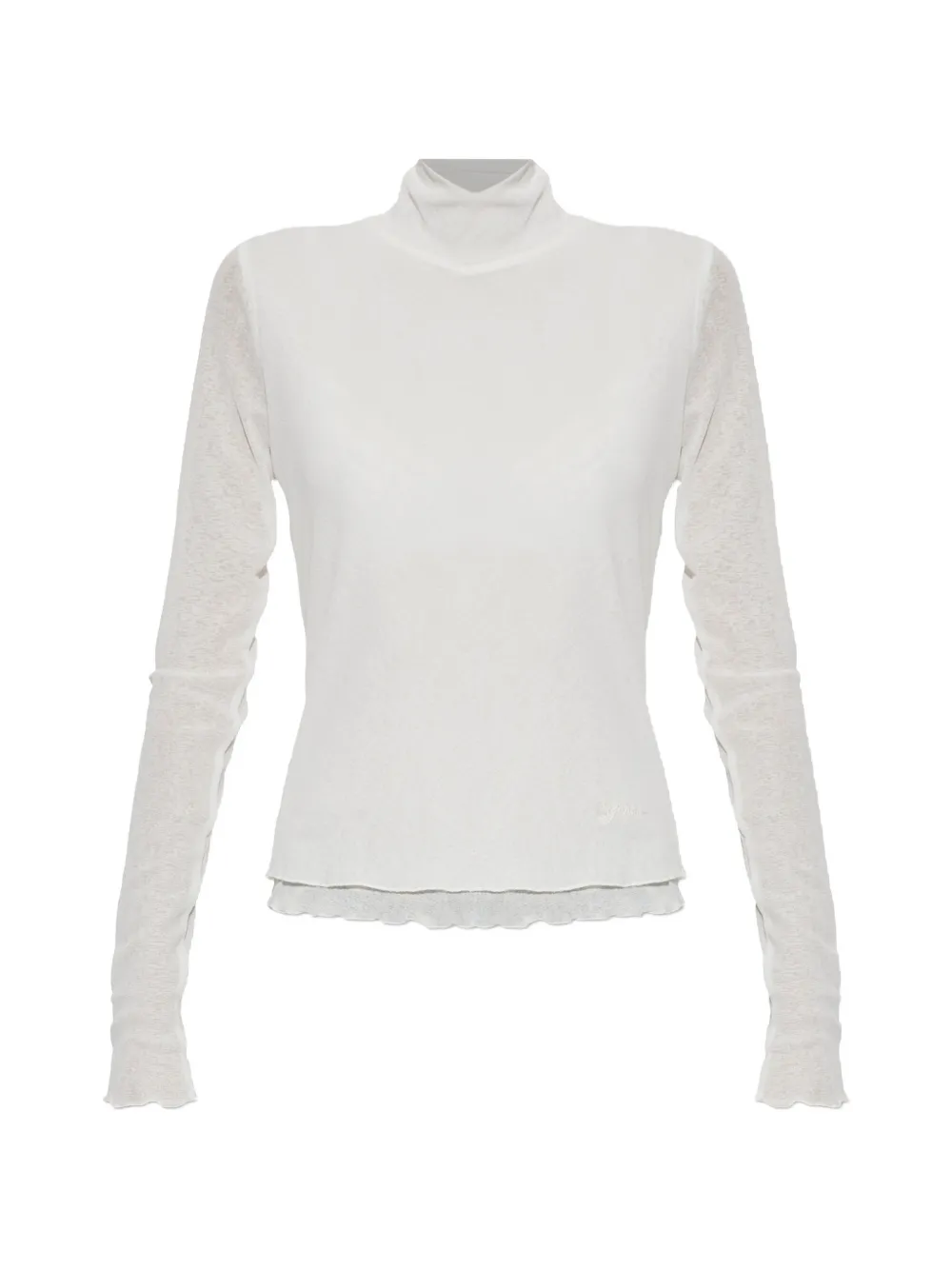 Ganni Turtleneck Top In White