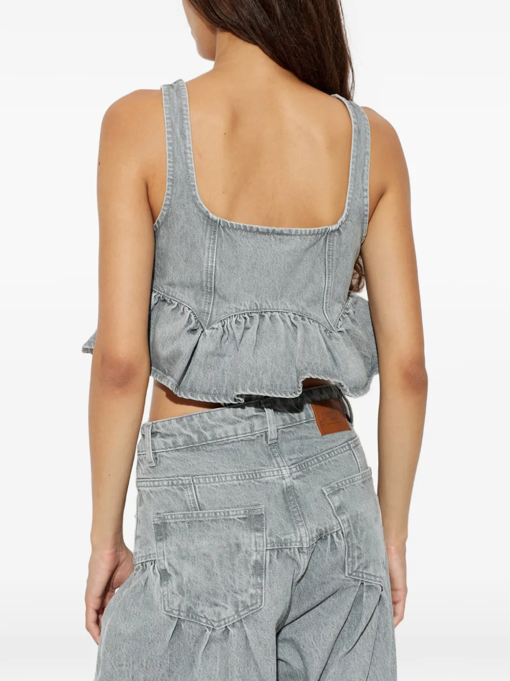 GANNI Blouse met ruches Grijs