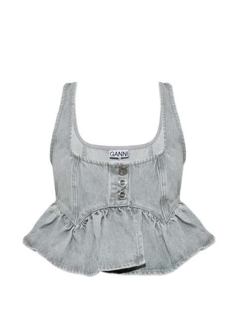 GANNI ruffled peplum blouse
