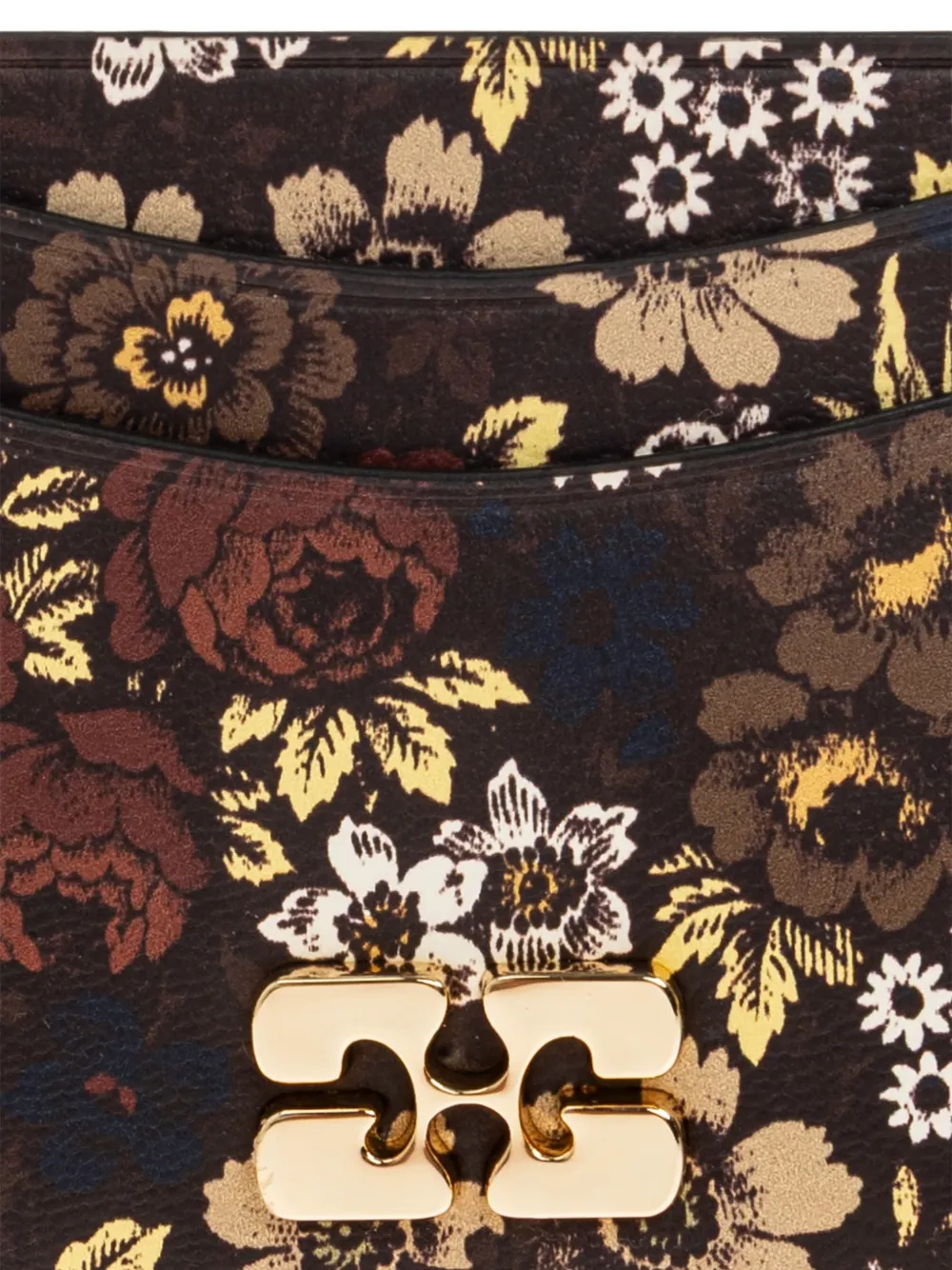 GANNI Portemonnee met bloemenprint Bruin