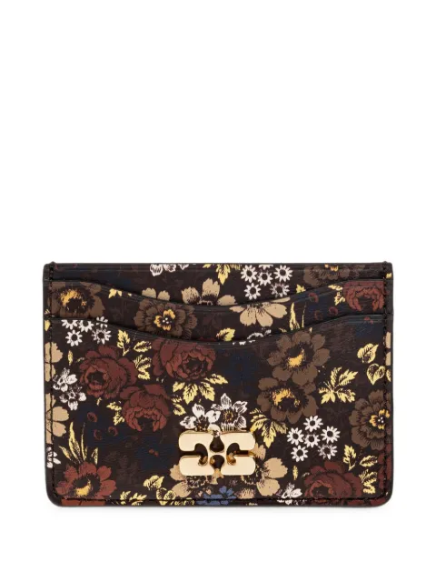 GANNI floral-motif card holder