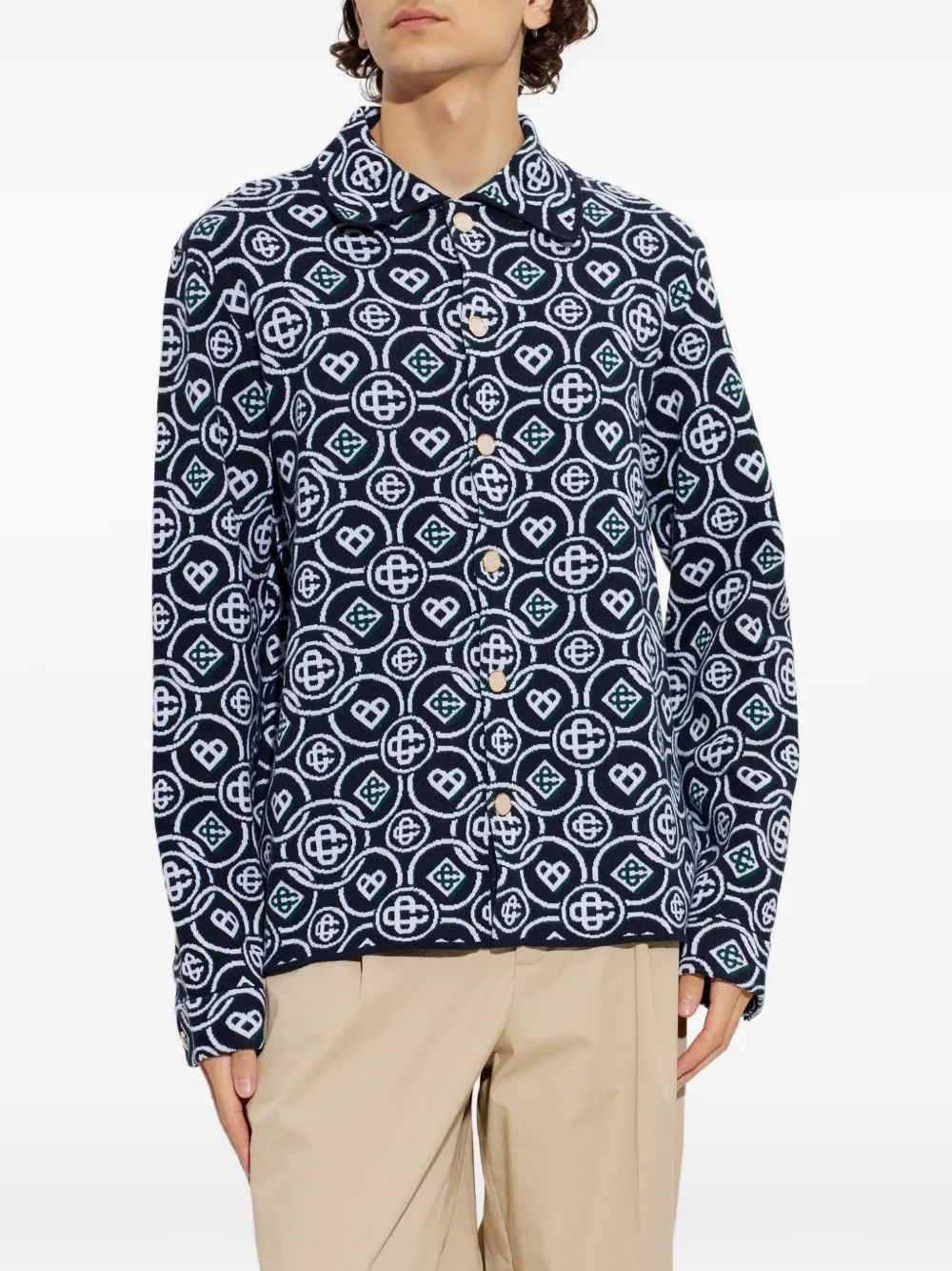 Casablanca monogram cardigan - Blu