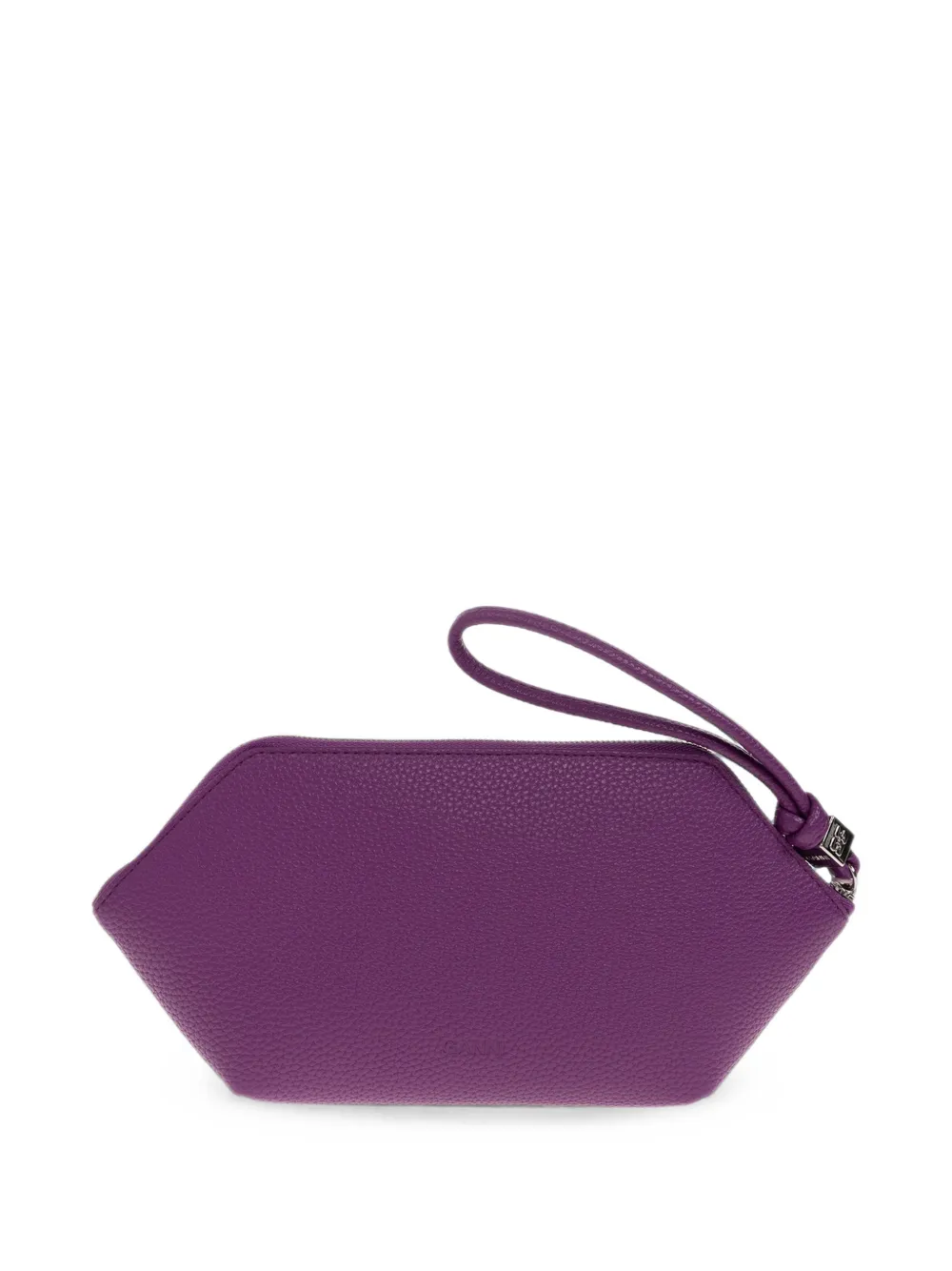 GANNI Make-up tas met textuur en logo-plakkaat Paars