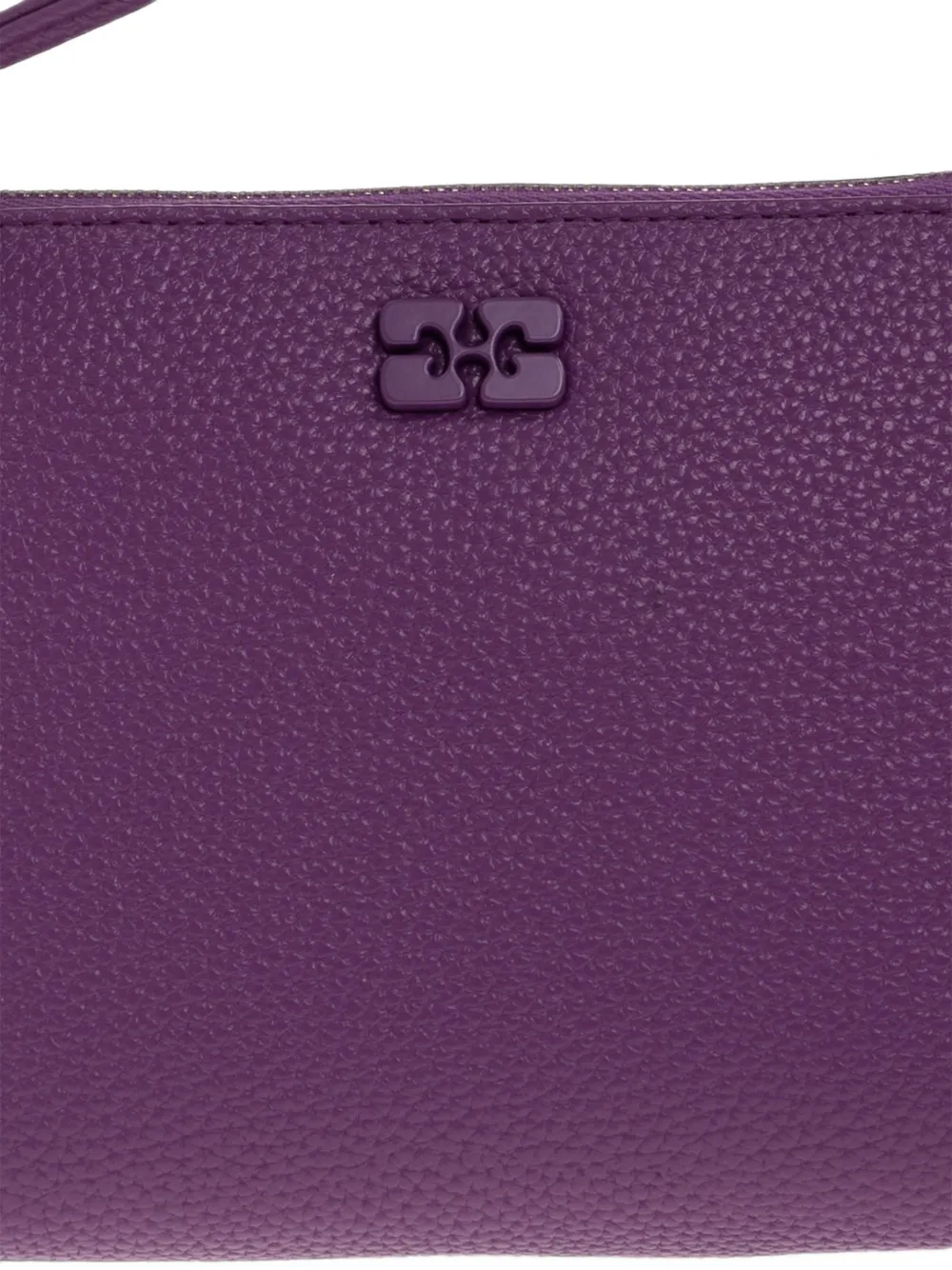 GANNI Make-up tas met textuur en logo-plakkaat Paars