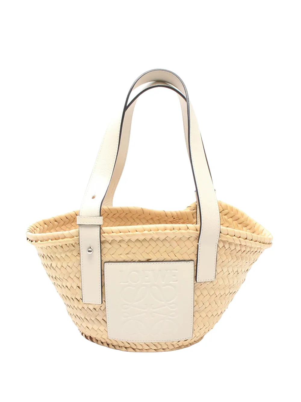 Loewe Pre-Owned 2010-2026 Small Raffia Anagram Basket tote bag - Nude