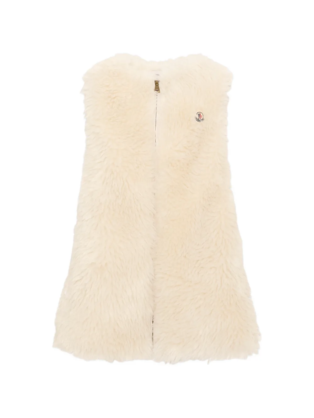 Moncler Enfant veston zippé en fourrure artificielle - Tons neutres Moncler Enfant veston zippé en fourrure artificielle - Tons neutres
