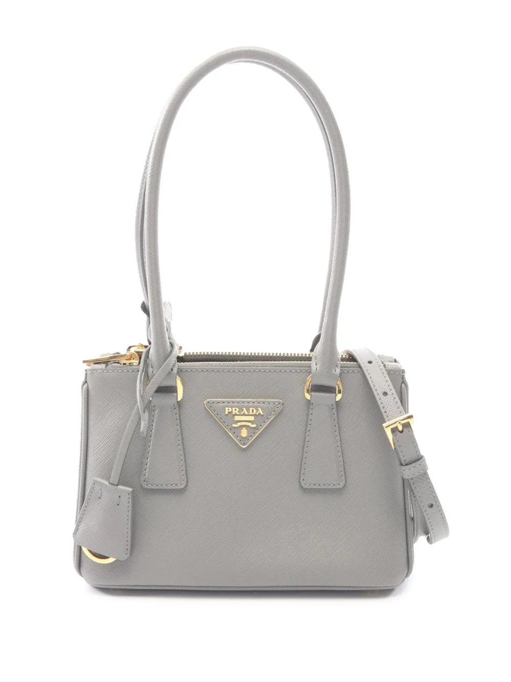 Prada Pre-Owned 2000-2013 Mini Saffiano Lux Galleria Double Zip satchel - Grigio
