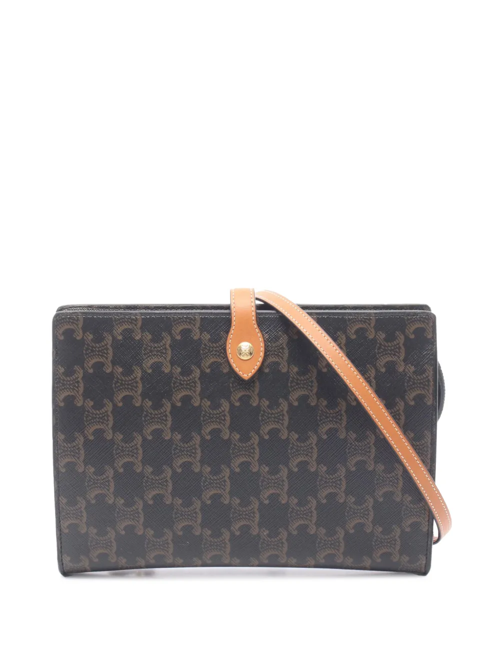 Celine Pre-Owned 2015-2026 Small Triomphe Coated Canvas Notebook crossbody bag - Nero