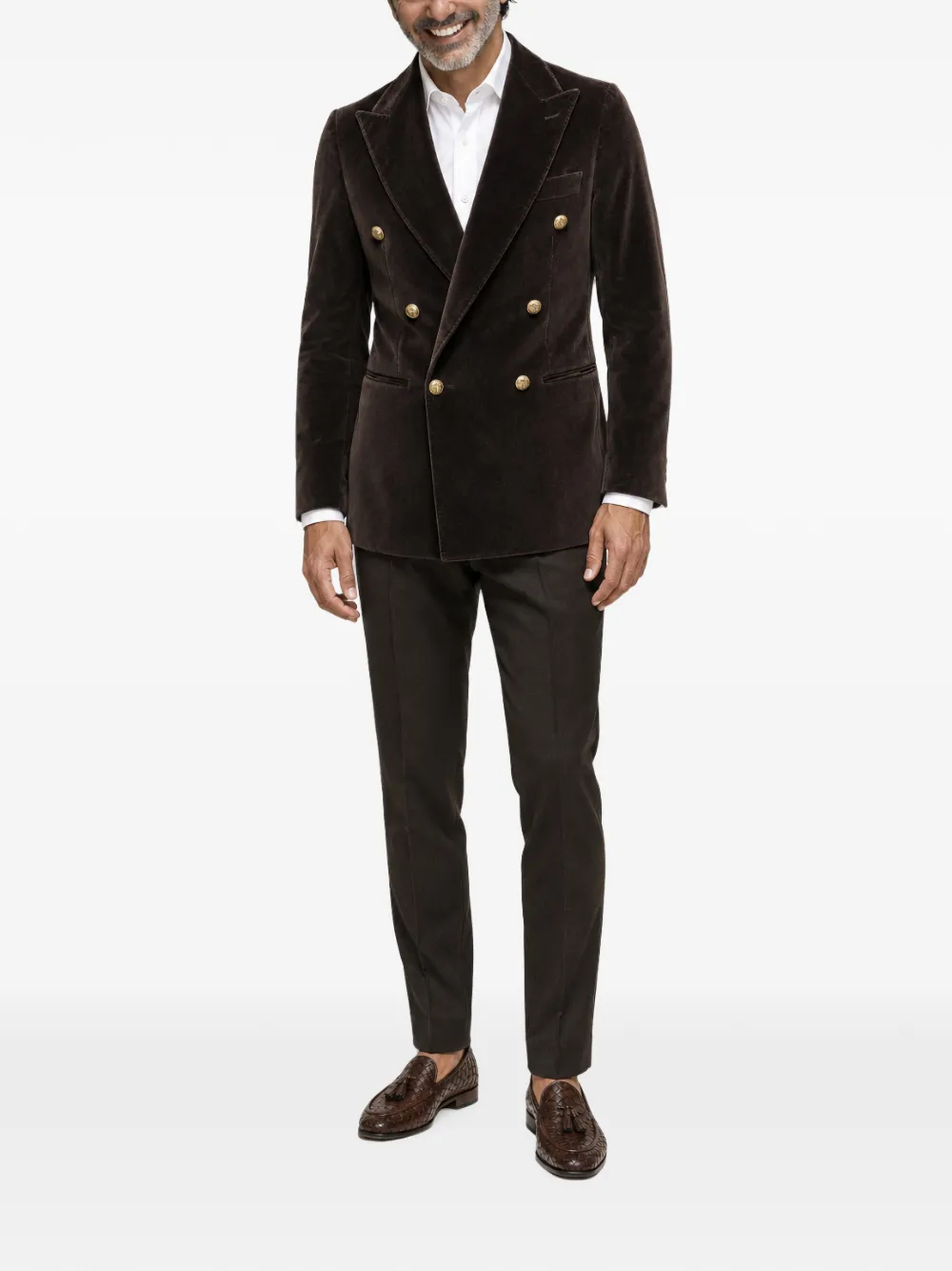 FRANZESE COLLECTION Oscar-winnende Red Carpet blazer met dubbele rij knopen Bruin