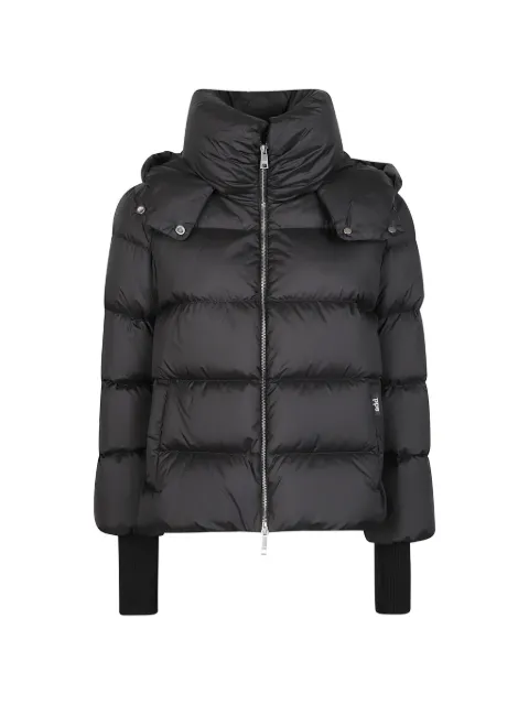 Add hooded single-breasted coat