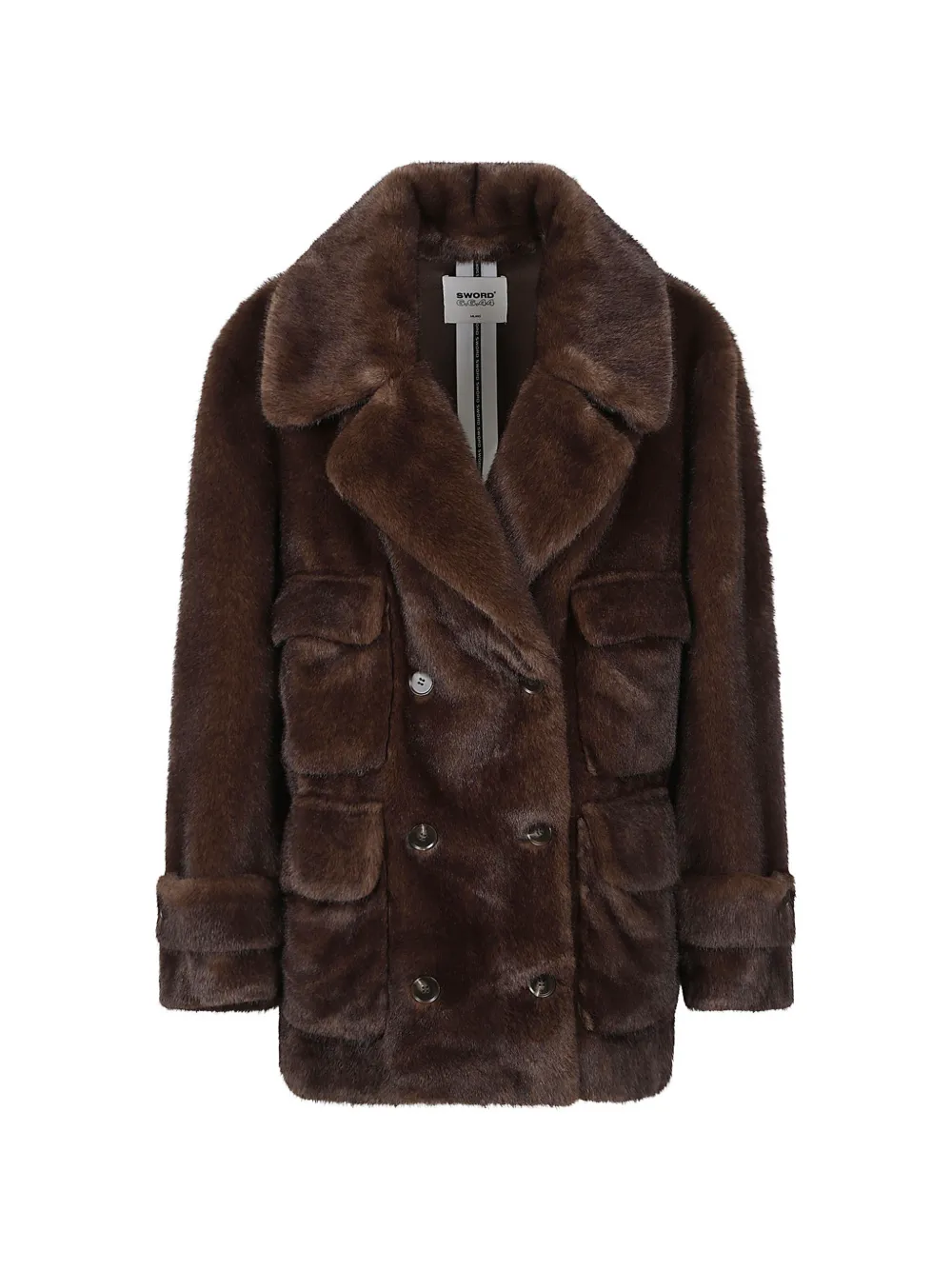 Sword 6.6.44 Faux-fur Double-breasted Jacket In Brown