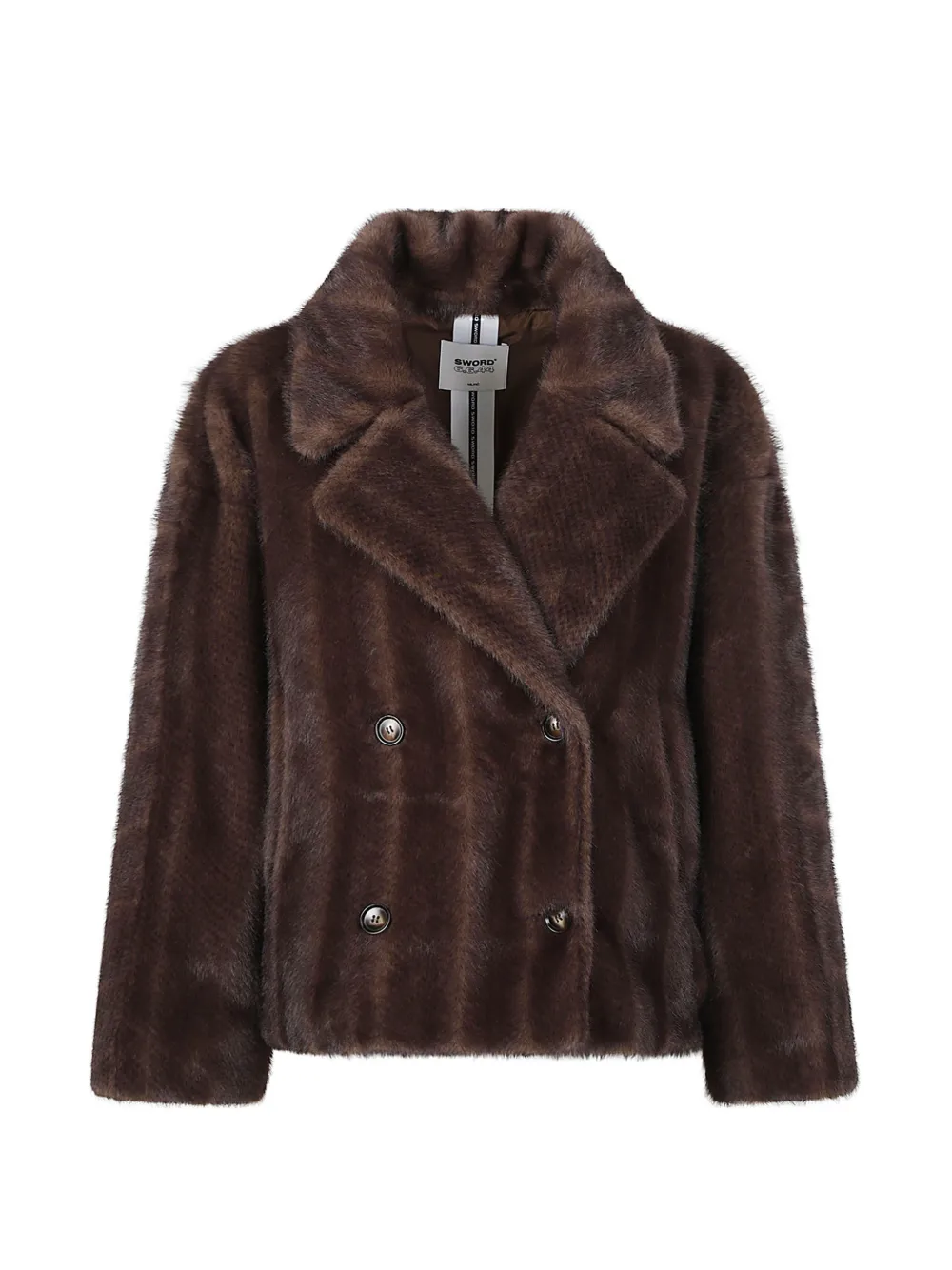 Sword 6.6.44 Faux-fur Double-breasted Jacket In Brown