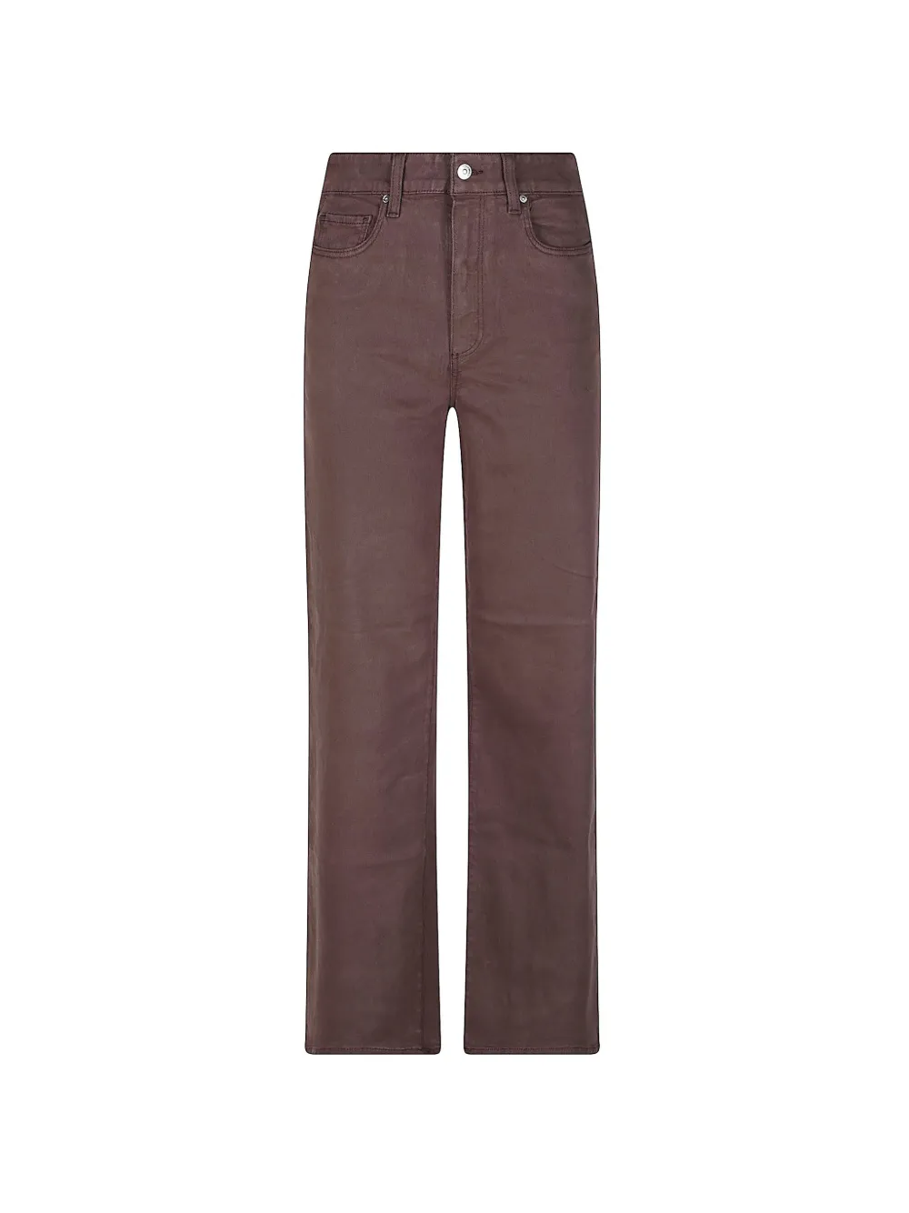 PAIGE coated high-rise jeans - Marrone