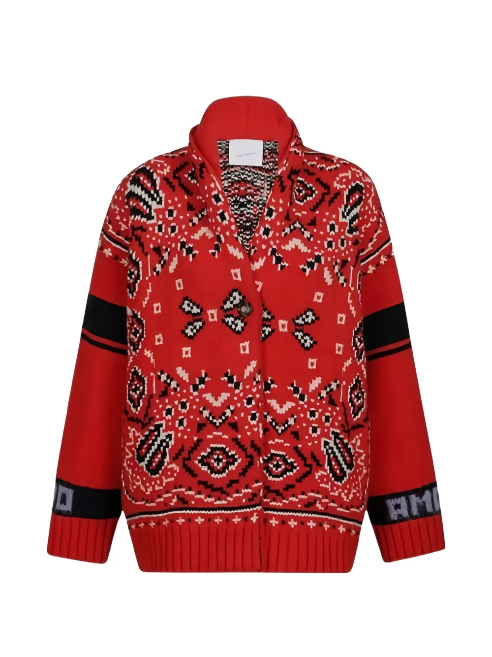 Giada Benincasa bandana-print knit cardigan - Rouge