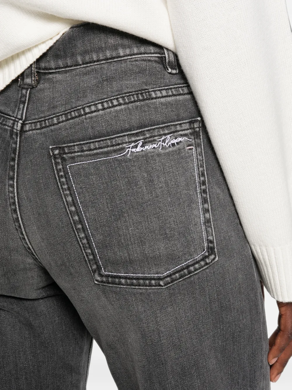 Fabiana Filippi Jeans met geborduurd logo Grijs