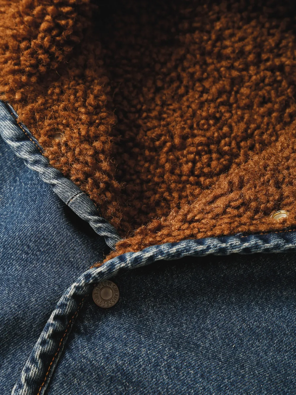 Levi's sherpa-lined denim jacket Blauw