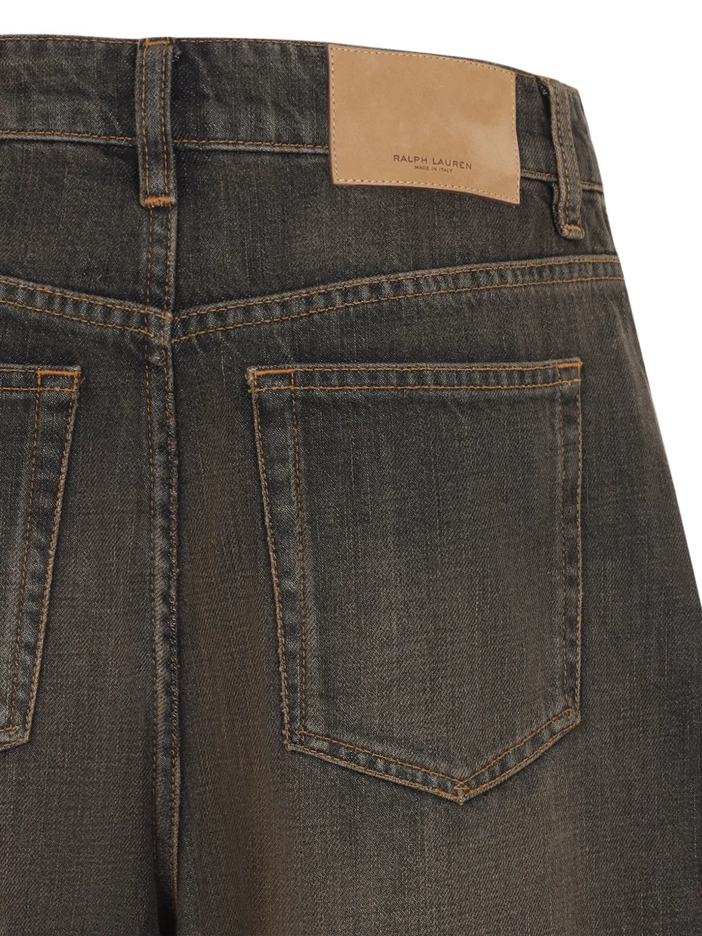 Ralph Lauren Collection Jeans met vervaagd effect en toelopende pijpen Bruin