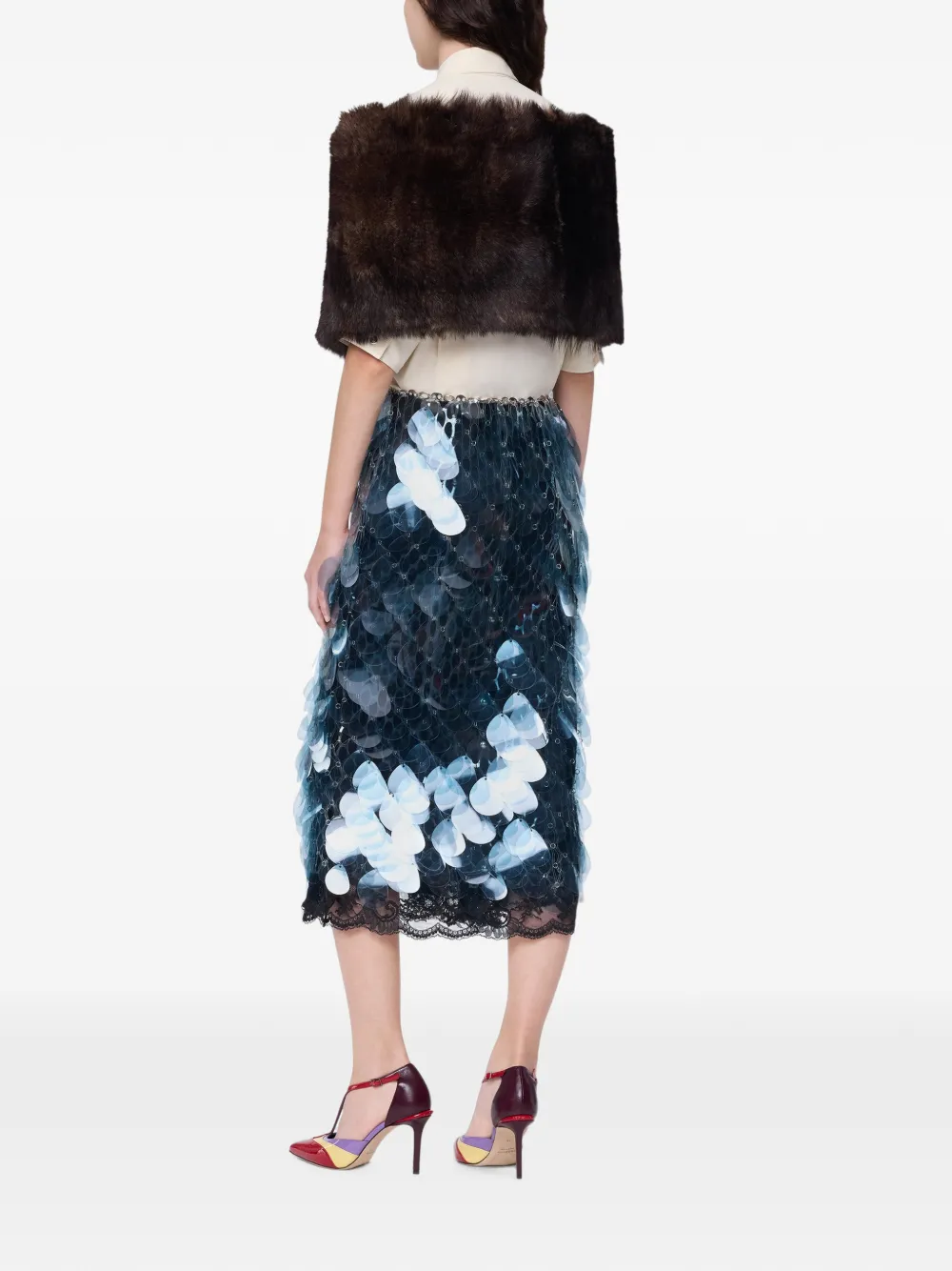 Rabanne Gelaagde midi-rok Blauw