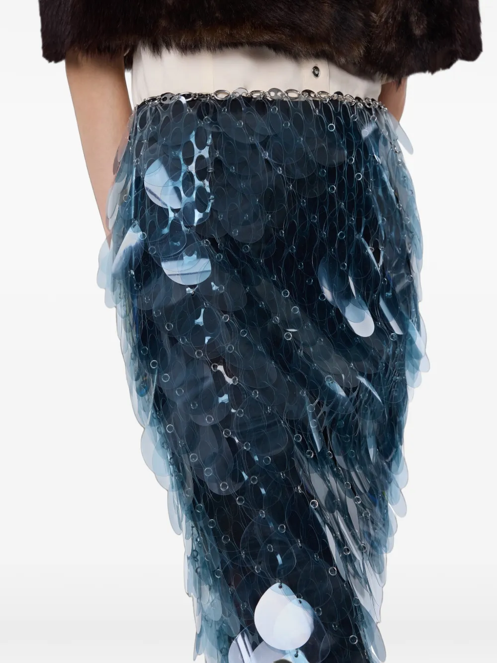 Rabanne Gelaagde midi-rok Blauw