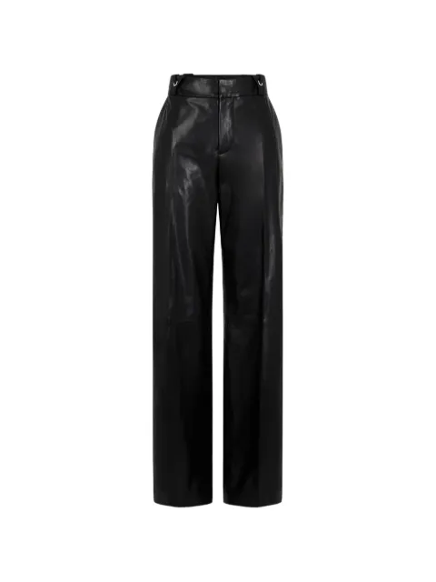 Rabanne black lambskin-leather straight-leg trousers