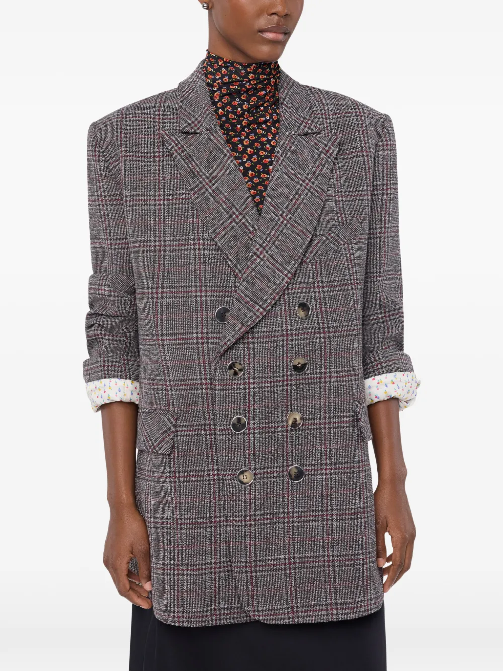 Rabanne Getailleerd blazerjack van tartan-wol Grijs