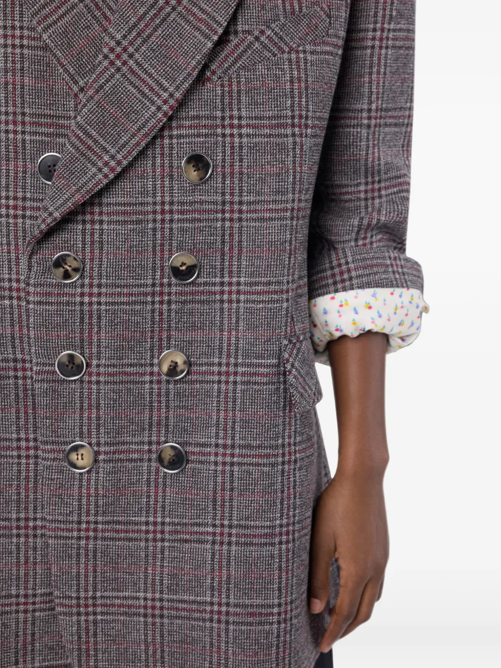 Rabanne Getailleerd blazerjack van tartan-wol Grijs