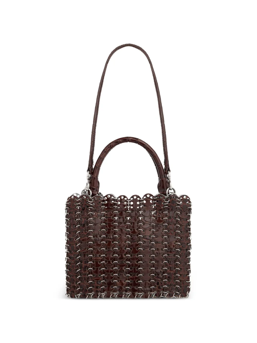 Rabanne Borsa a spalla 1969 in pelle goffrata marrone