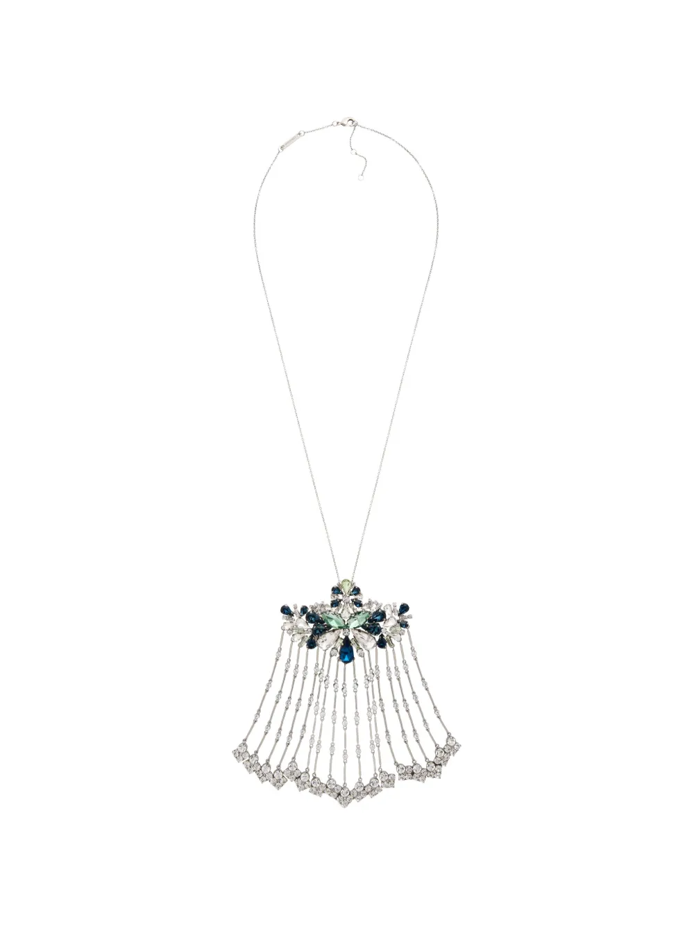 Rabanne strass jewel necklace in silver and blue - Silber