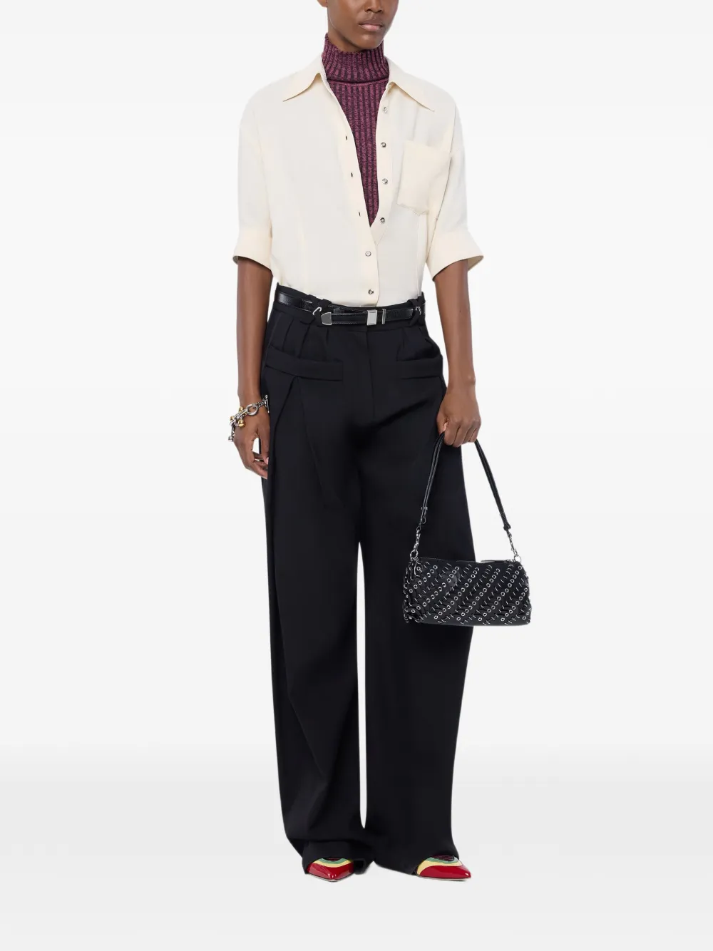 Rabanne Popeline blouse met sierknopen Wit