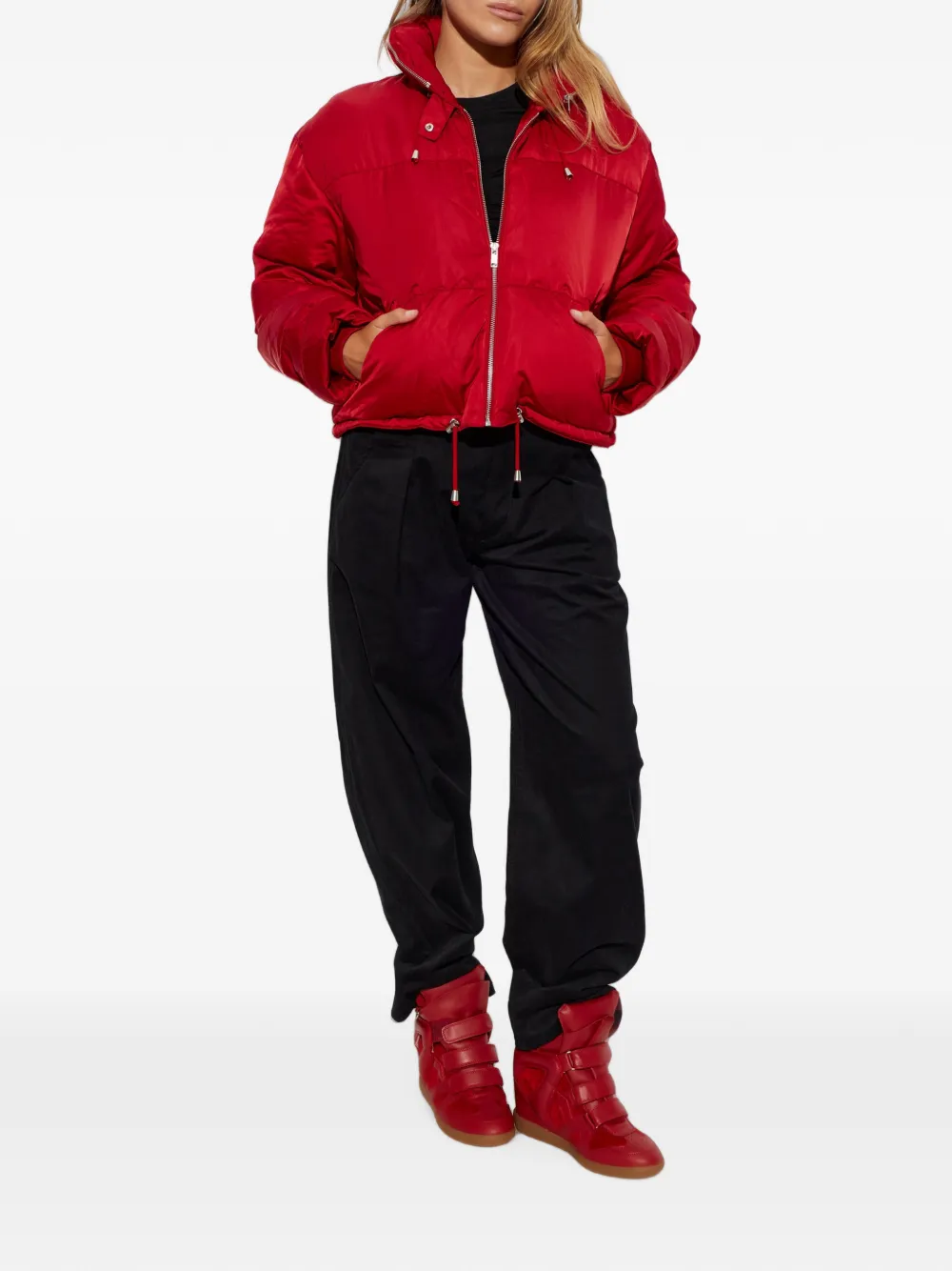 ISABEL MARANT Donsjack met capuchon Rood