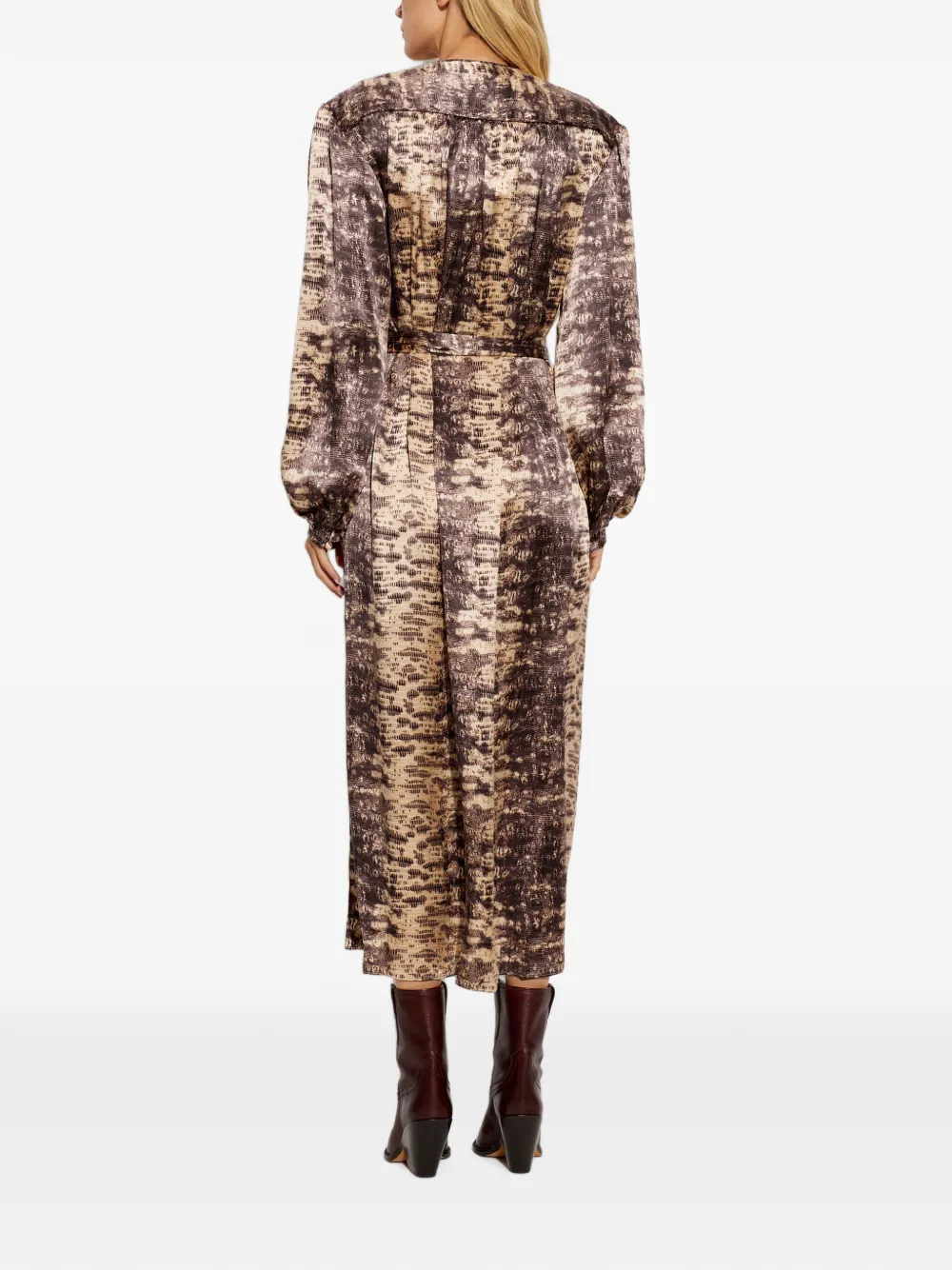 ISABEL MARANT Luada zijden jurk Bruin