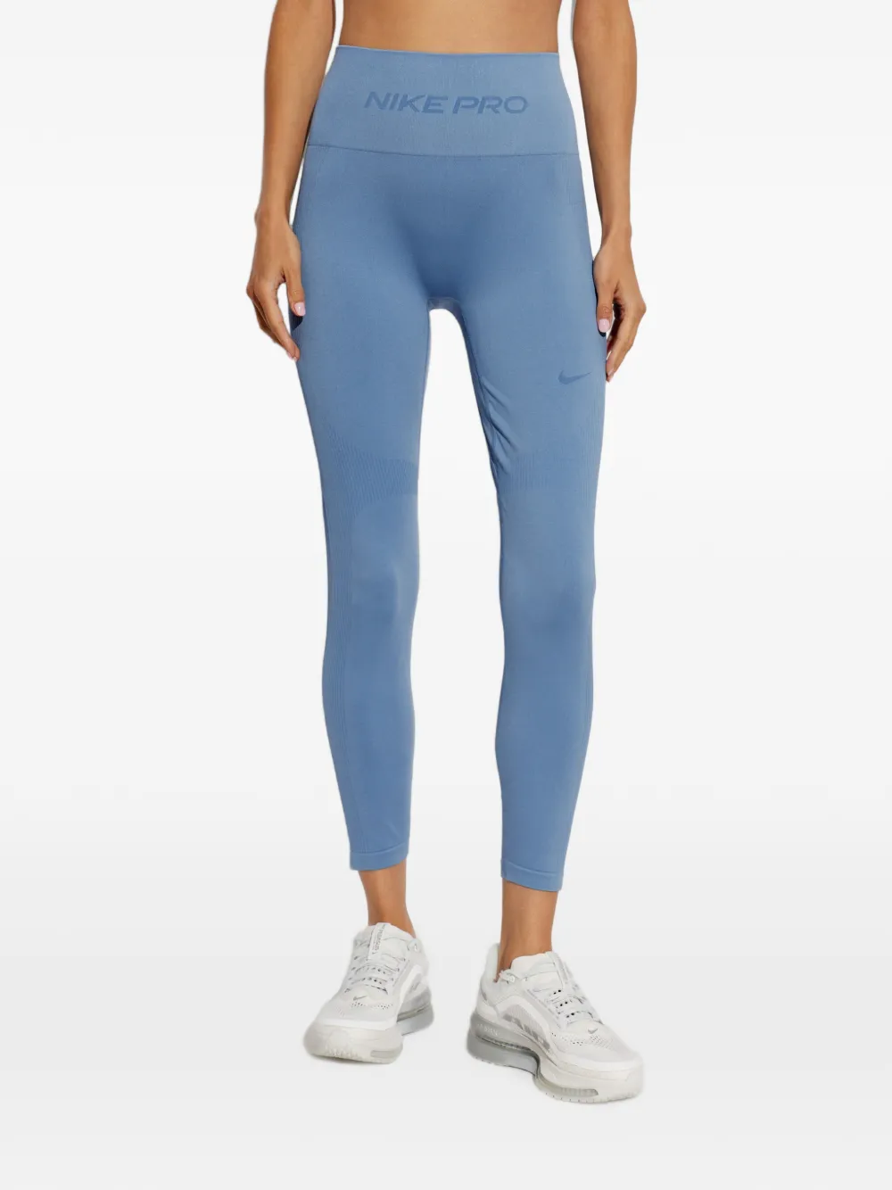 Nike Pro seamless high-waisted leggings Blauw